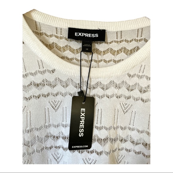 5 for $25💗 NWT EXPRESS LACE TOP IVORY WHITE SIZE XS - Picture 3 of 4